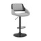 Armen Living Colby Adjustable Gray Faux Leather and Black Finish Bar Stool LCCYBABLGR - alternate 1